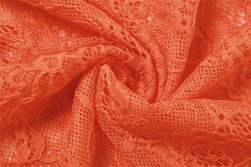 Robe fourreau transparente en dentelle à la mode, couleur unie