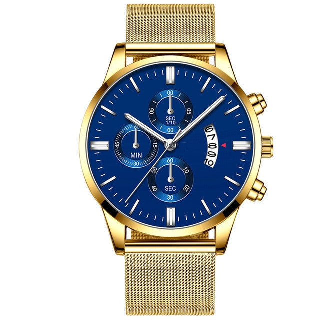 Luxury Watches For Men Mesh Band Quartz Watch