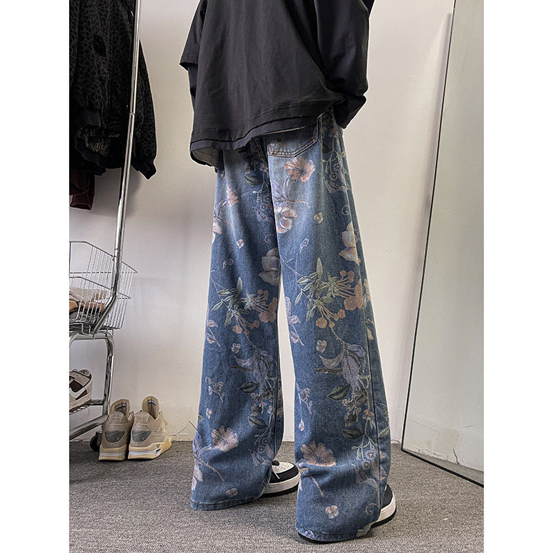 Jeans Loose Straight Design Trousers