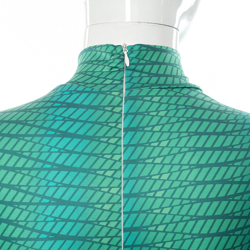 Nouvelle combinaison sexy slim à col rond et fermeture éclair invisible dans le dos