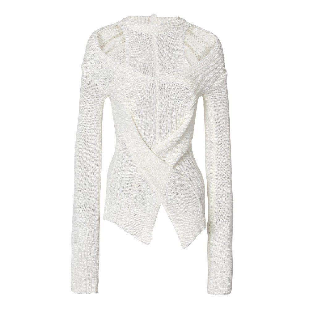 Slim Collar Knitted Sweater