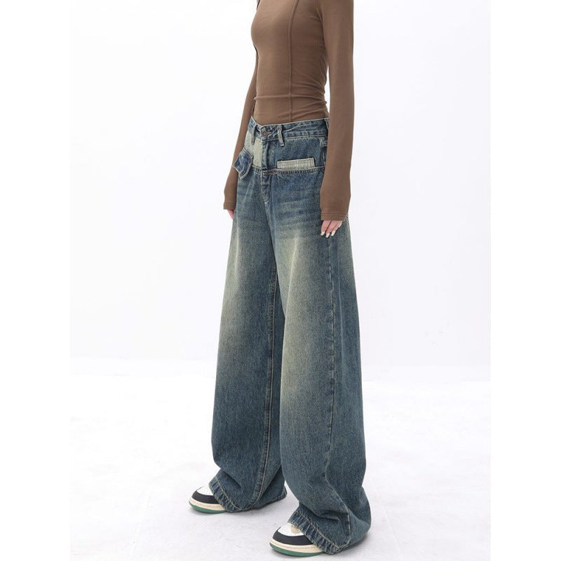 Niche Loose Straight Wide Leg Jeans