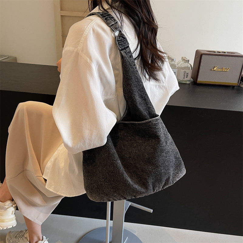 Casual Large Capacity Denim Shoulder Tote Bag