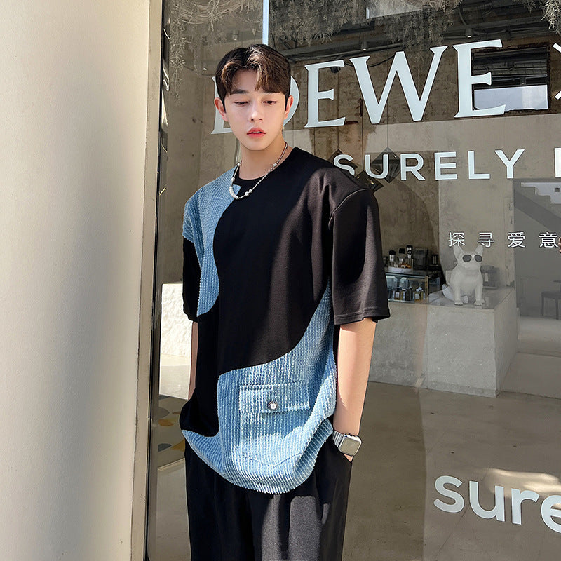 T-shirt à manches courtes en denim tendance