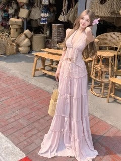 Ensemble jupe grande taille haute moulante dos nu lacée