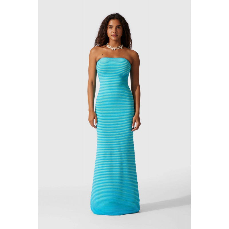 Fashion Graceful Tube Top Slim Fit Sheath Dress