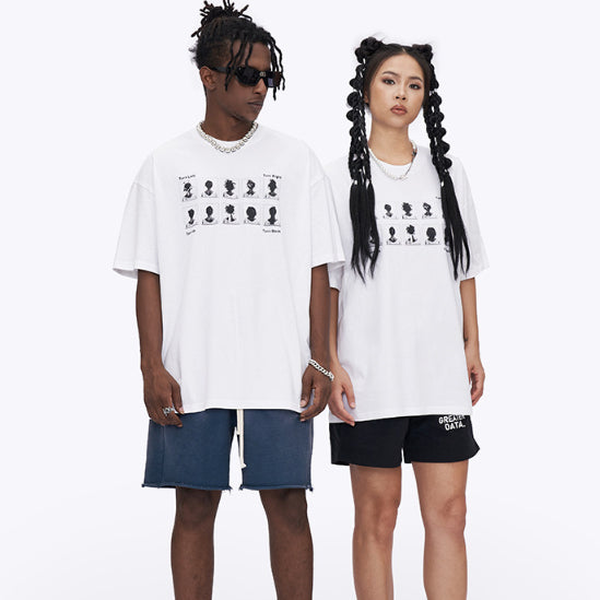 T-shirt à manches courtes pour homme avec imprimé tête amusante