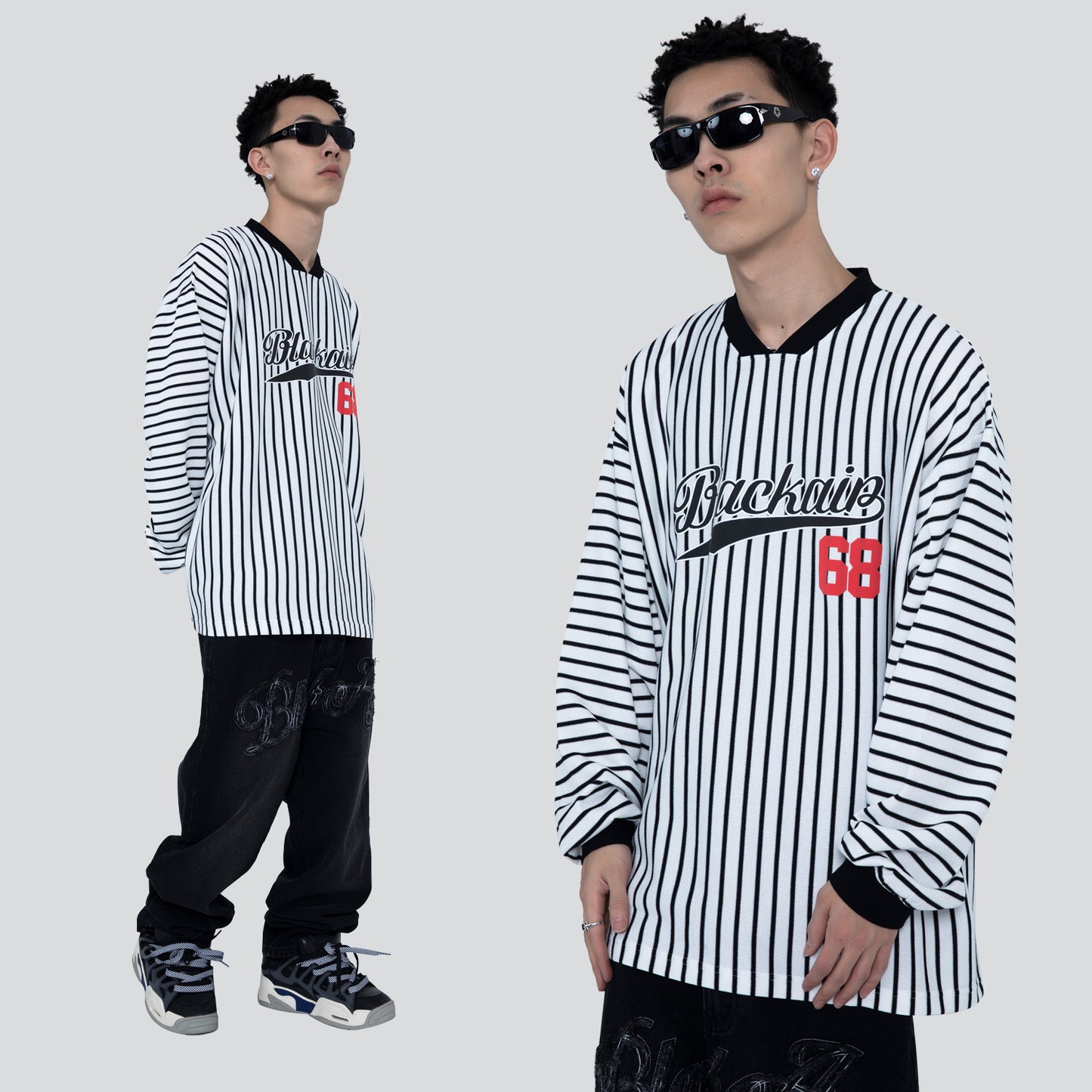 Haut à manches courtes et col en V tendance pour couple