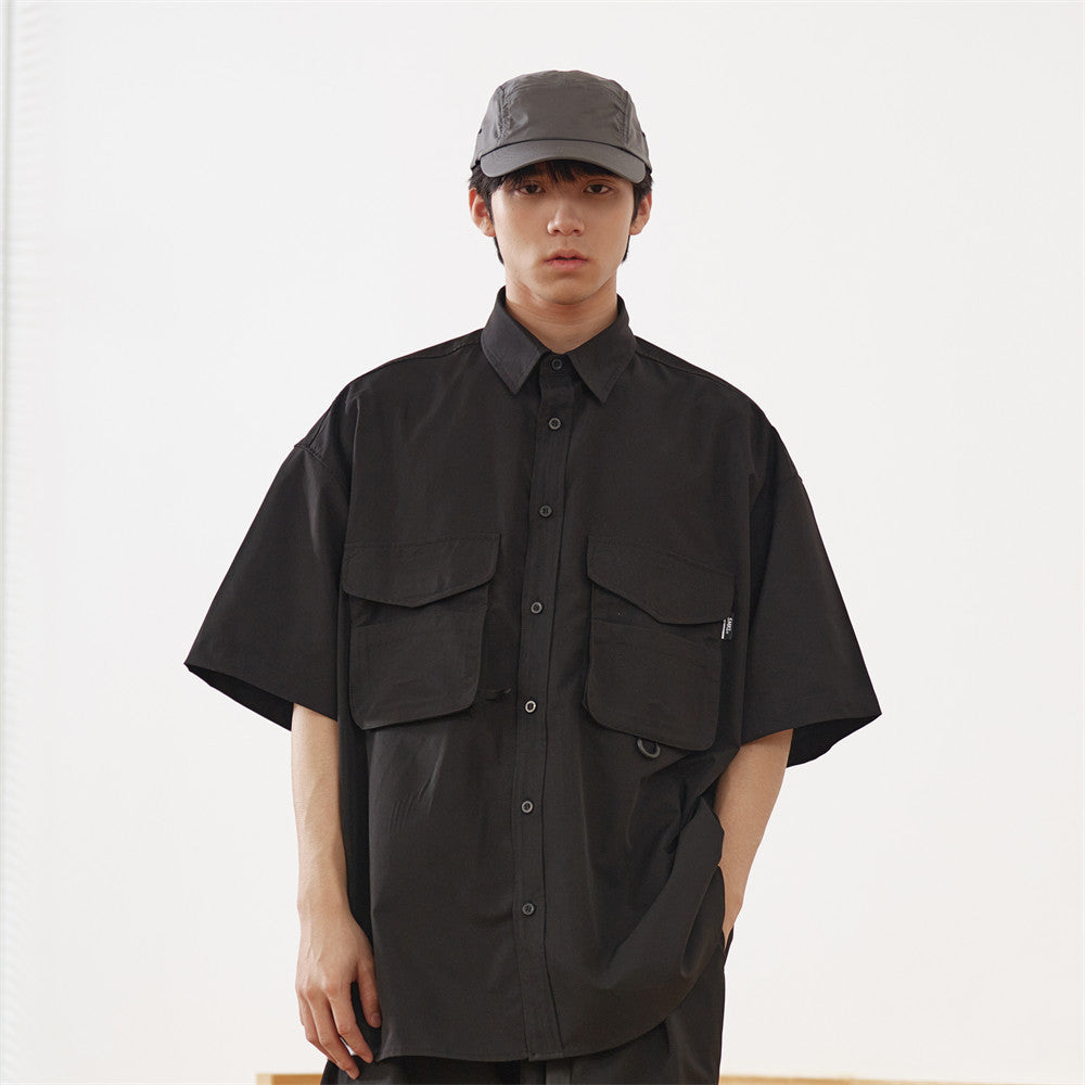 Vintage Multi-pocket Workwear Short-sleeved Shirt