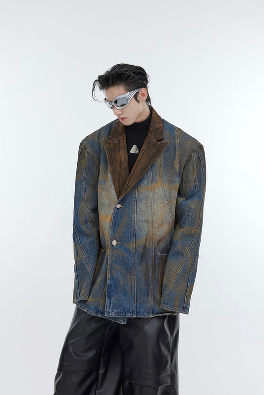 Veste de costume en jean tendance et haut de gamme