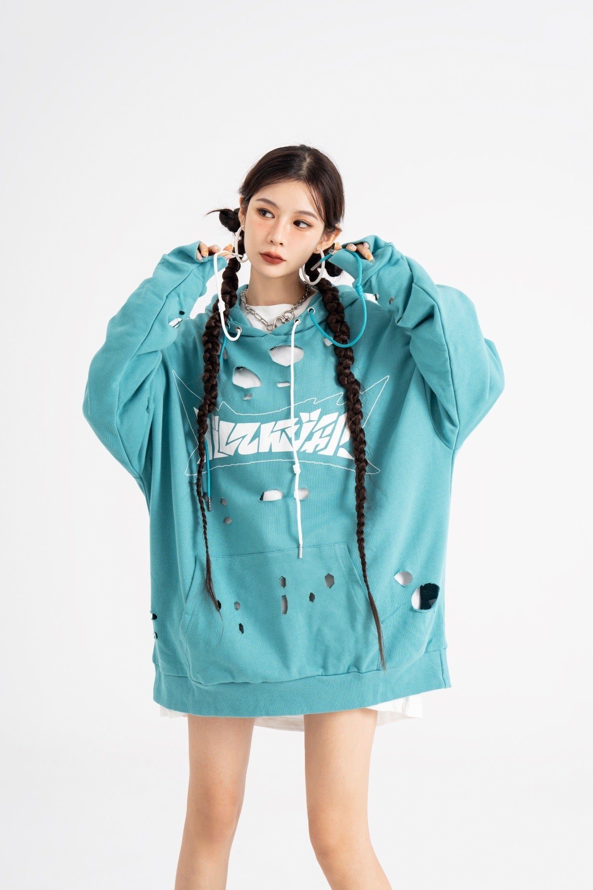 Pull à capuche ample style hip-hop américain