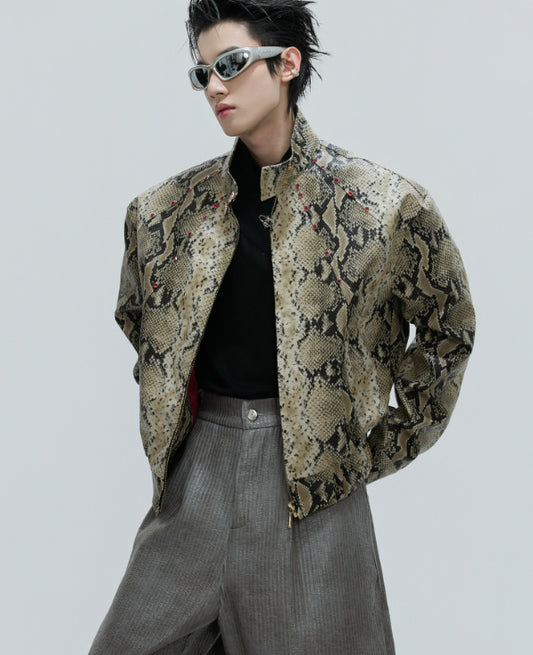 Embellished Stand Collar Short Jacket Autumn