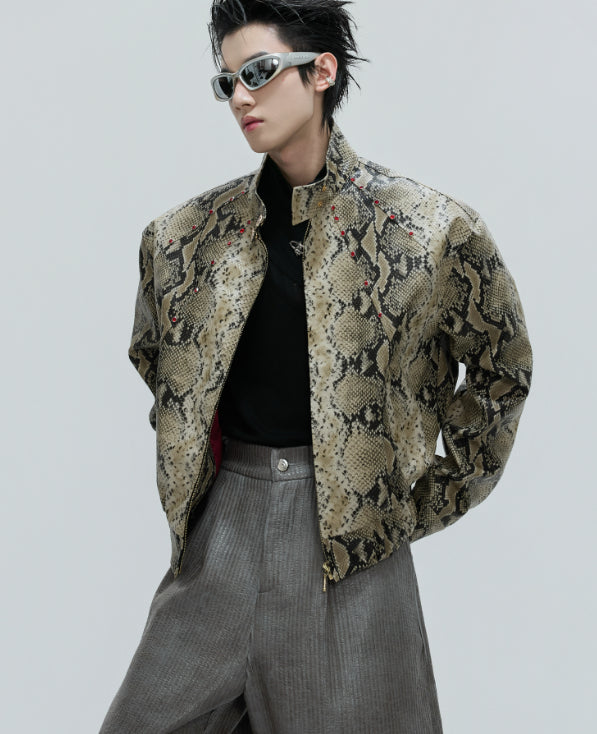 Embellished Stand Collar Short Jacket Autumn