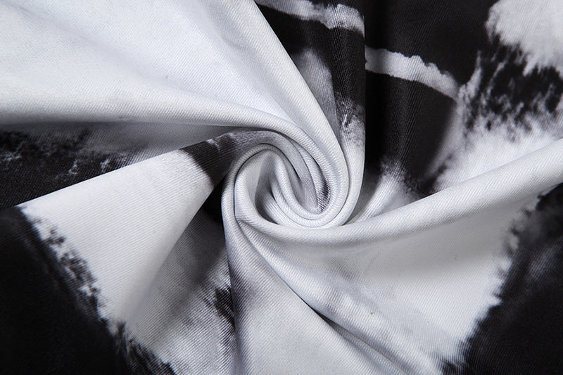 T-shirt imprimé à col rond, coupe ajustée