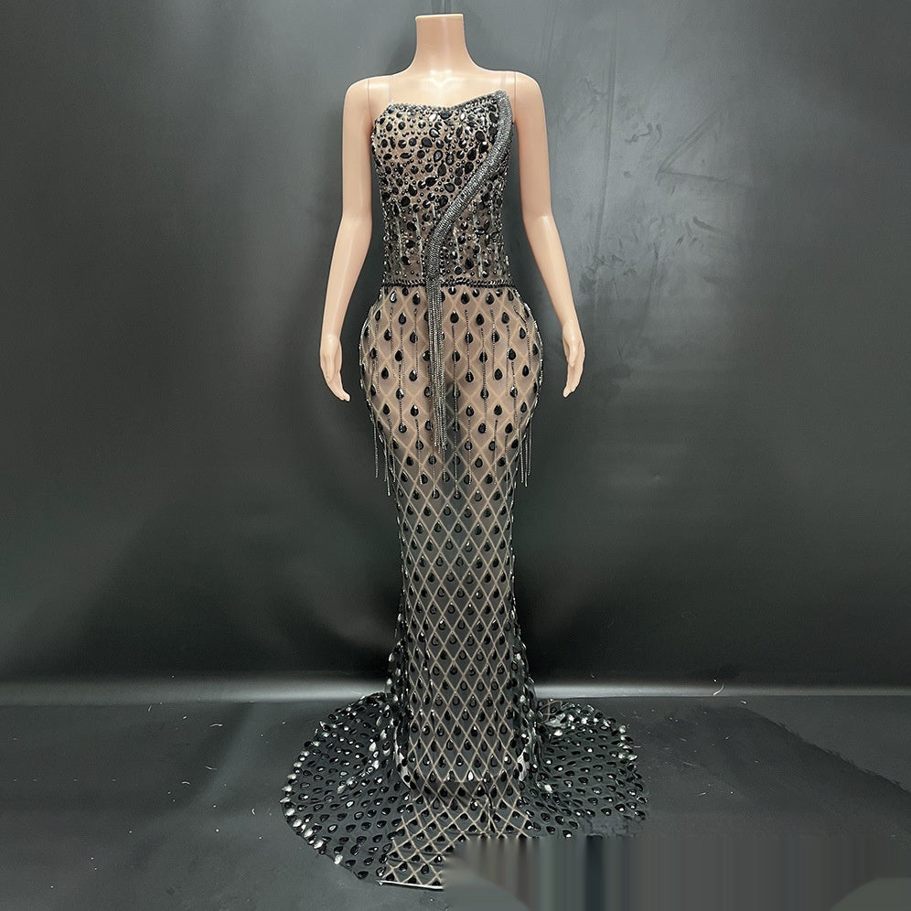 No Back Traceless Sexy Elegant Fishtail Gown Dress