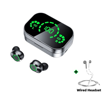 Bluetooth Headset TWS Large Screen Smart Digital Display In Ear Breathing Light