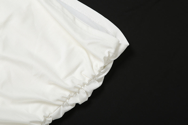 Robe longue unie, coupe ajustée, épaules obliques, tailleur femme