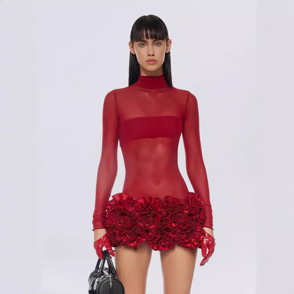 Turtleneck Long Sleeve Dress