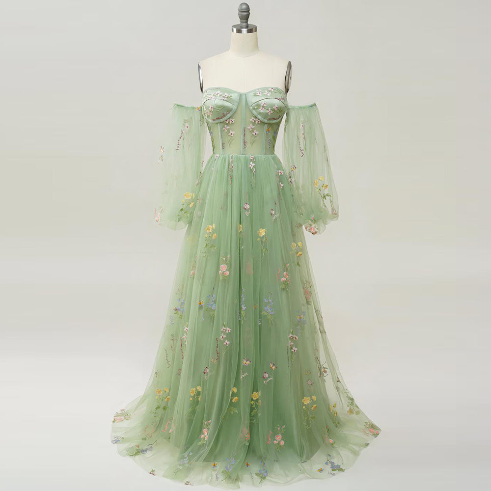 Robe bustier à une épaule et motif floral