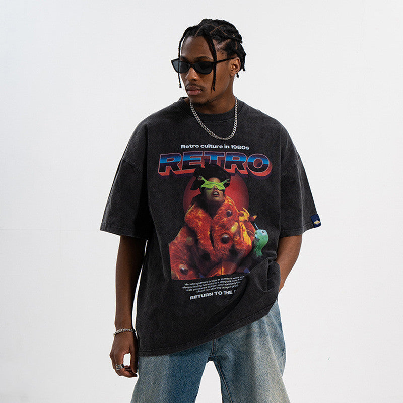 T-shirt ample à imprimé tendance pour couple