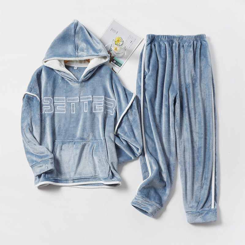 Flannel Couple Home Service Suit For Men And Women