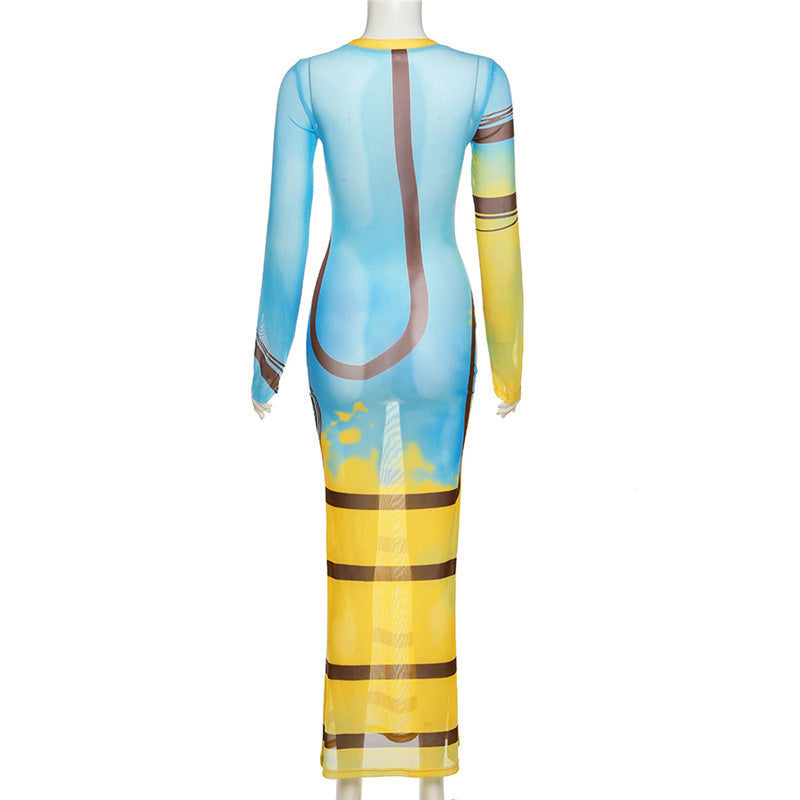 Abito a portafoglio slim fit con stampa a righe in rete e prospettiva