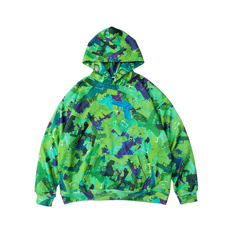 Maglione con cappuccio largo imbottito in velluto