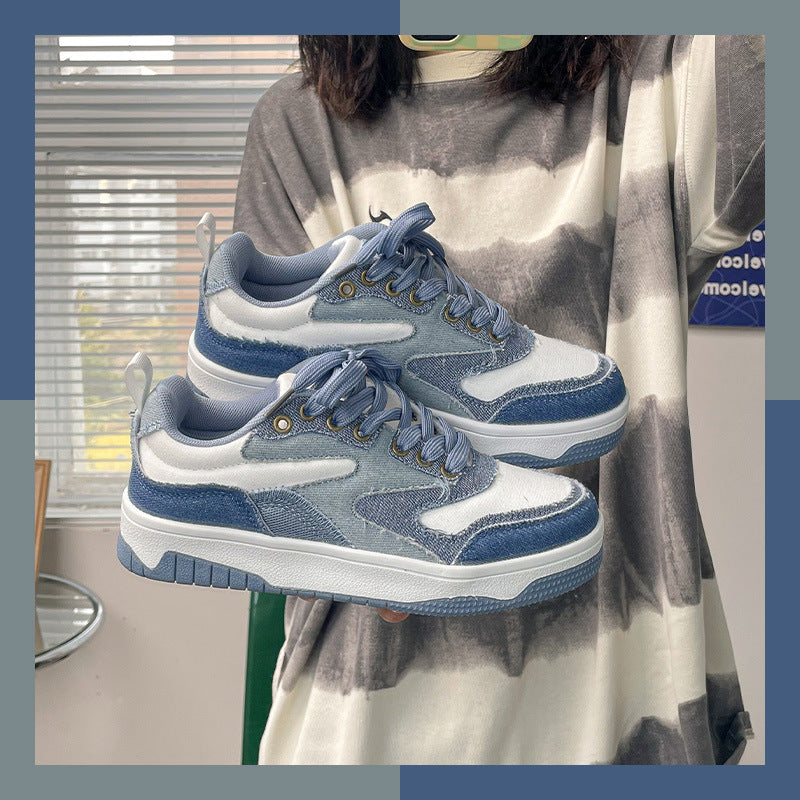 Chaussures de skate combinées décontractées en toile et denim