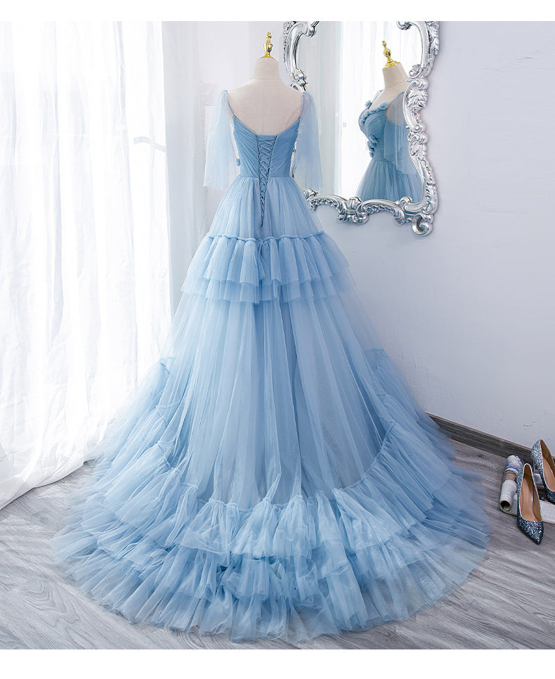 Fashion Personality Blue Evening Dress
