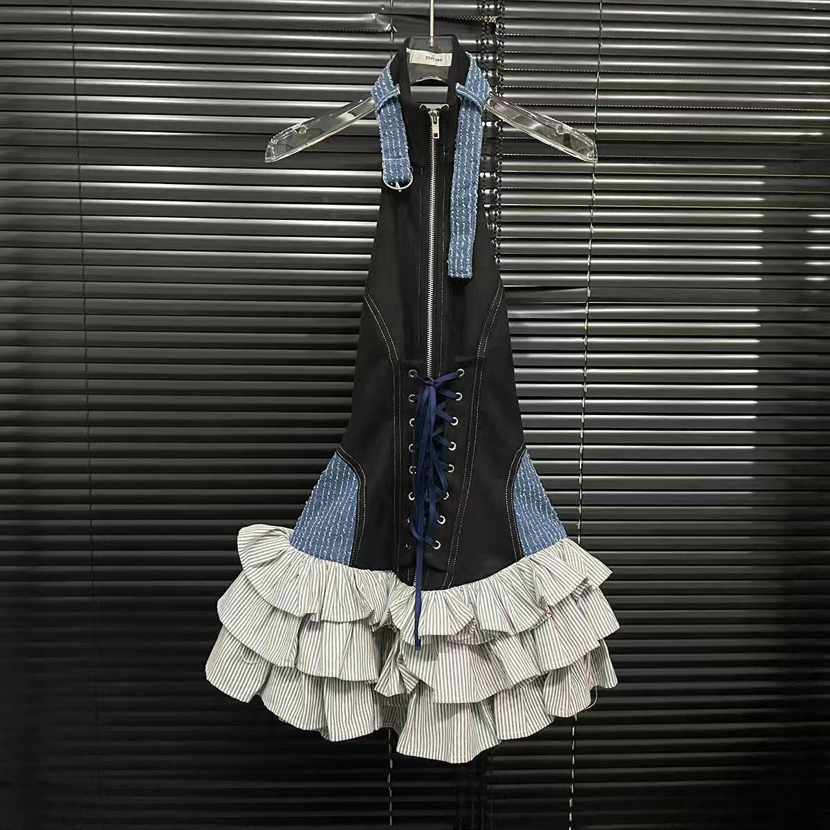 Fashion Halter Cake Skirt Dress
