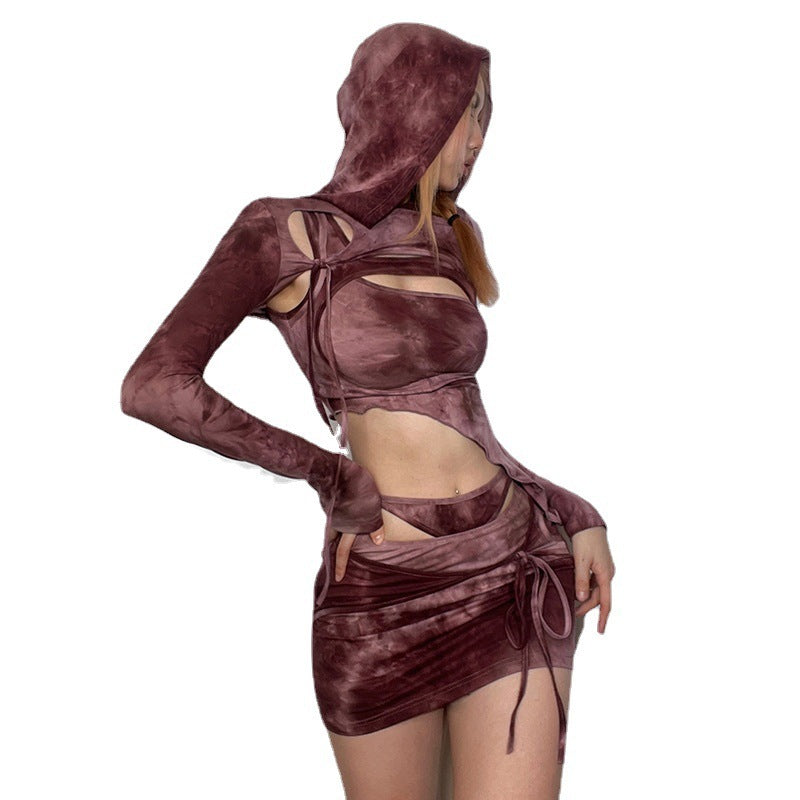 Ensemble jupe à lacets pour femmes